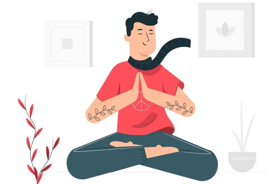 Illustration of man meditating with paced breathing