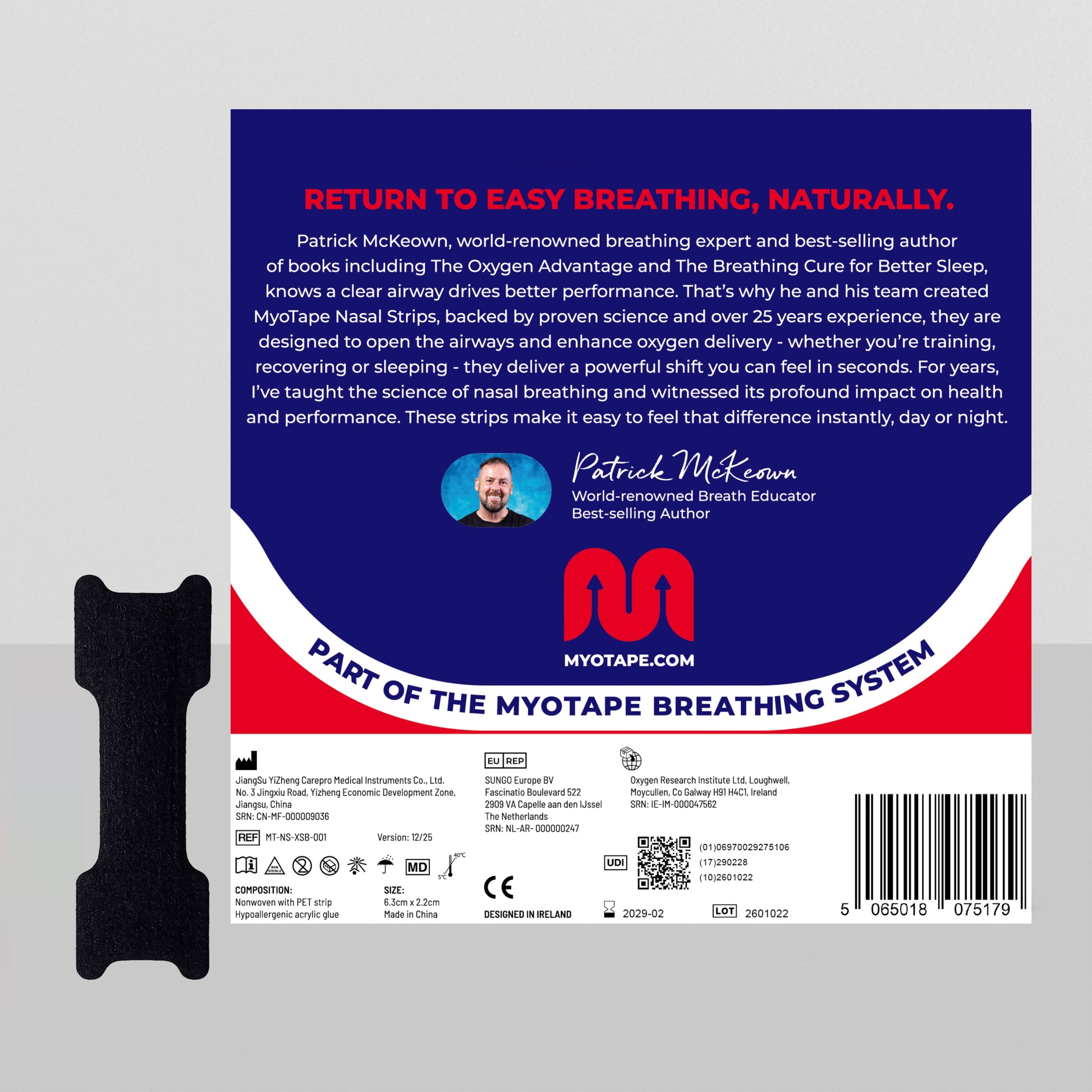 MyoTape® Nasal Strips - Adults (Black)
