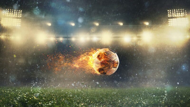 Football ball on fire