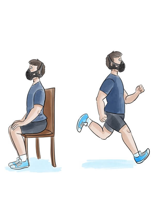 Exercise with a training mask.